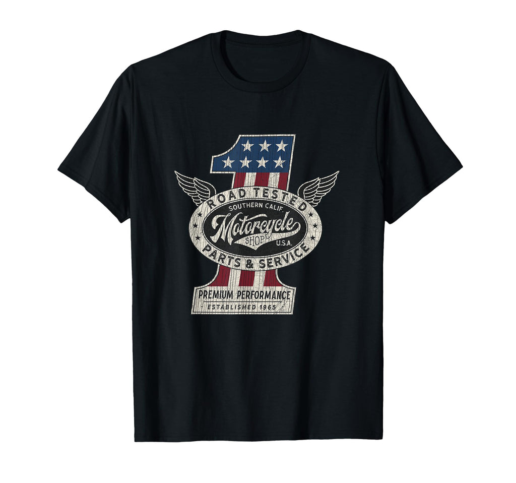 Motorcycle Shop No 1 Biker Usa Pride T-Shirt - Streetwear Style Unisex - T-Shirt, Sweatshirt, Hoodie
