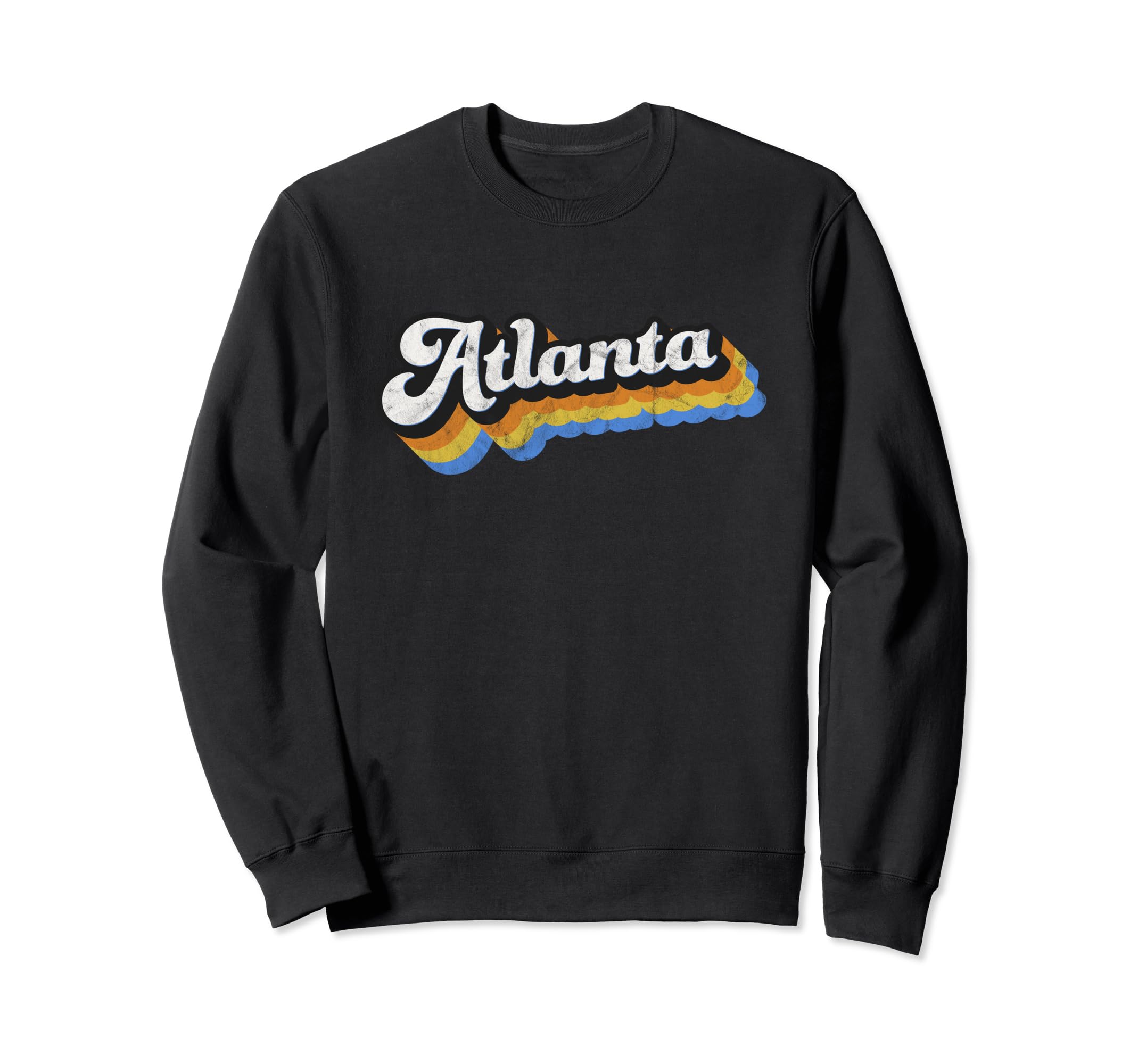 Atlanta Distressed Baseball Script Sweatshirt - Novelty Apparel Men Women - T-Shirt, Sweatshirt, Hoodie