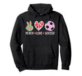 Peach Love Soccer Peace Heart Gift Play Hoodie - Streetwear Style Unisex - T-Shirt, Sweatshirt, Hoodie