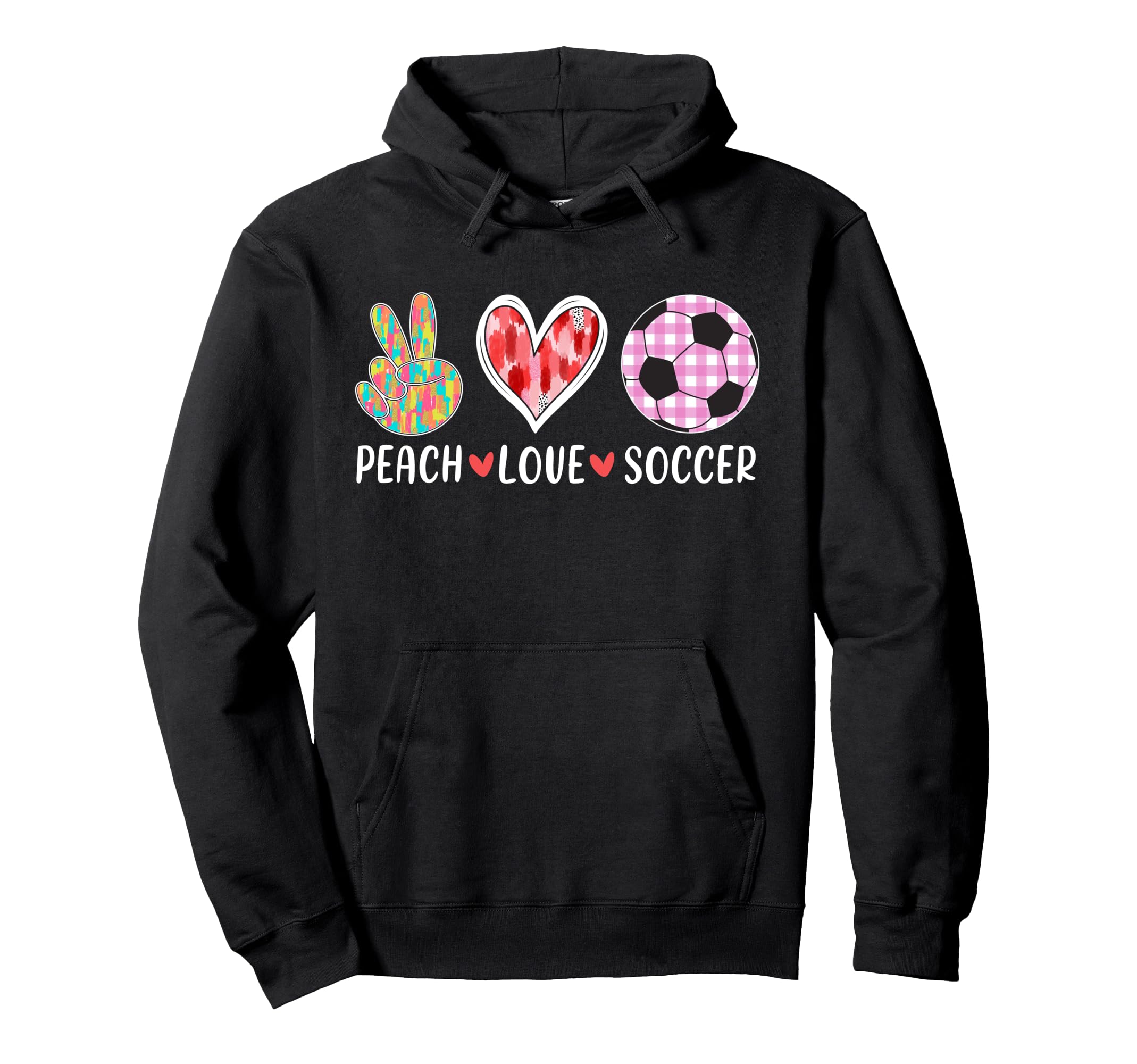 Peach Love Soccer Peace Heart Gift Play Hoodie - Streetwear Style Unisex - T-Shirt, Sweatshirt, Hoodie