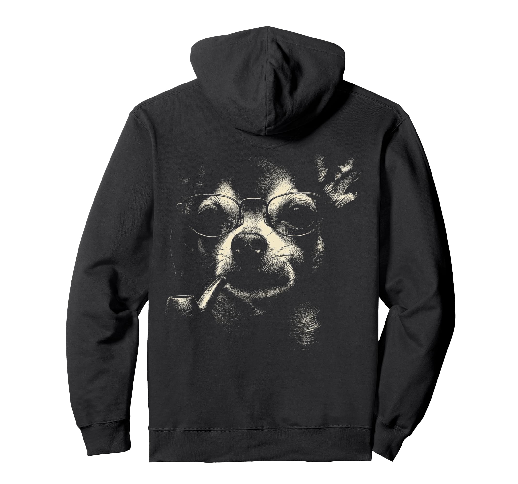 Chihuahua Smoking Pipe Glasses 90S Hoodie - Aesthetic Graphic Men Women - T-Shirt, Sweatshirt, Hoodie