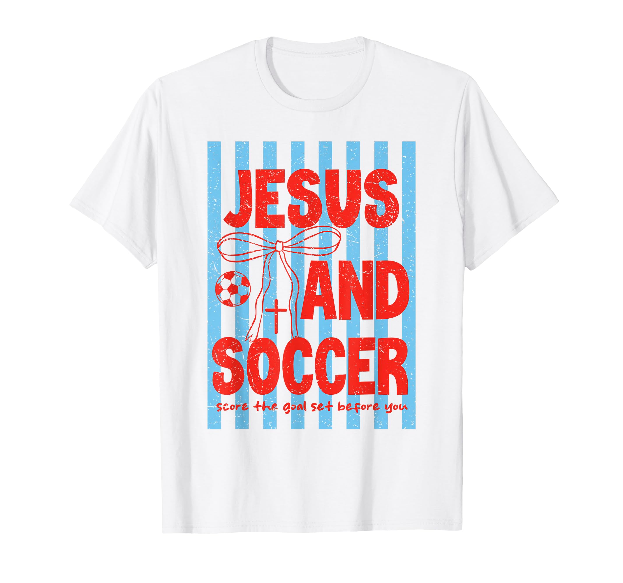 Preepy Jesus And Soccer Reglious T-Shirt - Minimalist Print for Adults - T-Shirt, Sweatshirt, Hoodie