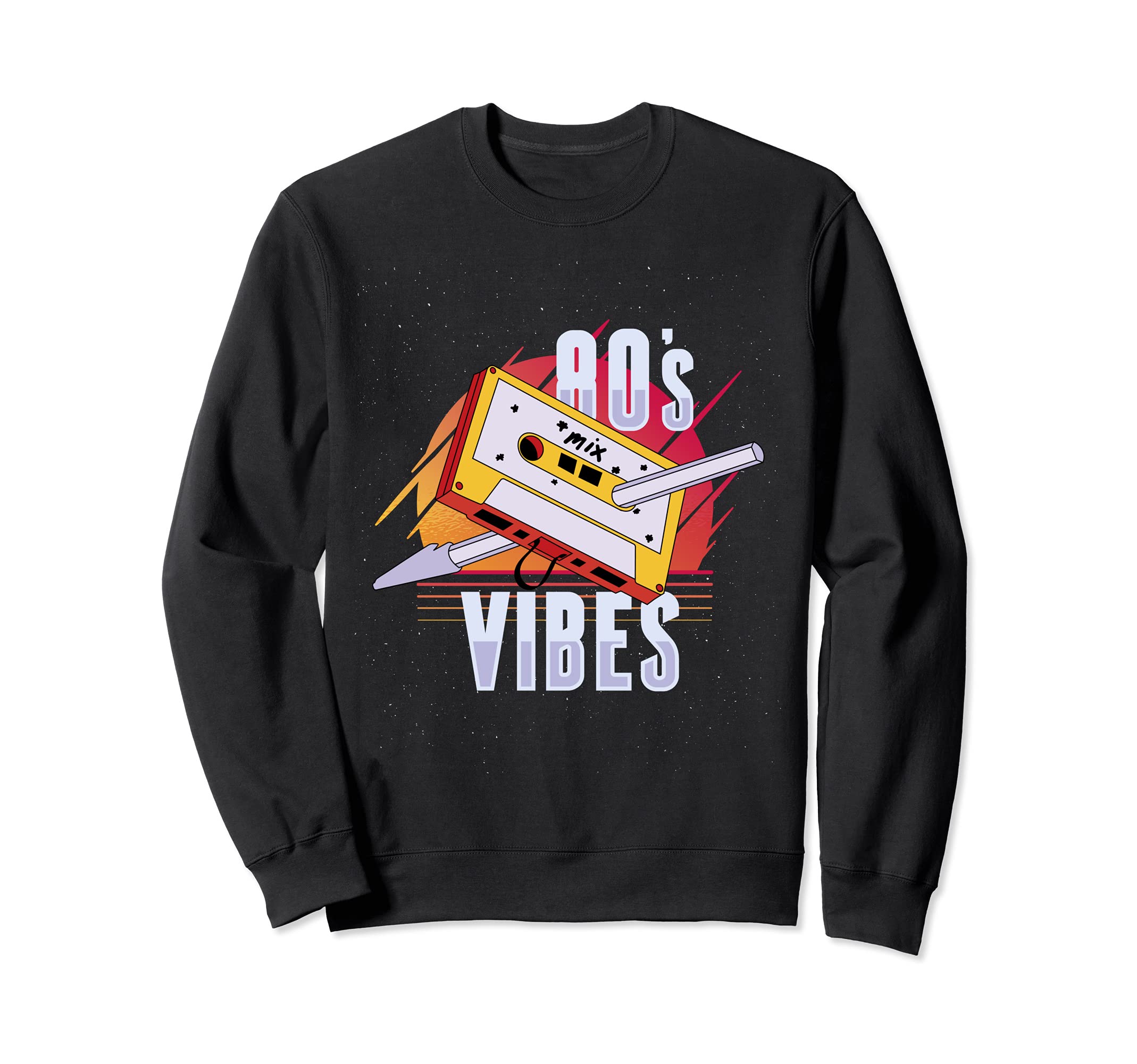80S Vibes Cassette Tape Sweatshirt - Custom Art Print Unisex - T-Shirt, Sweatshirt, Hoodie
