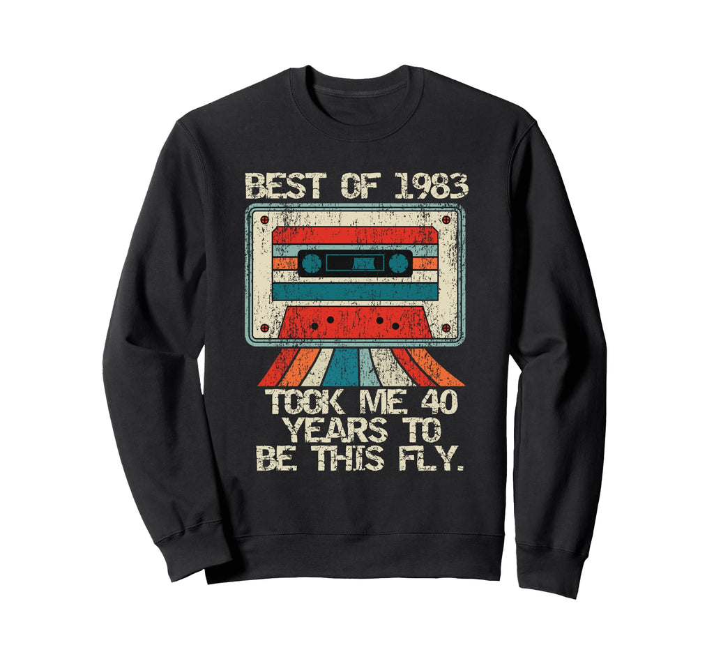 Best 1983 40Th Birthday Cassette Sweatshirt - Aesthetic Graphic for Adults - T-Shirt, Sweatshirt, Hoodie