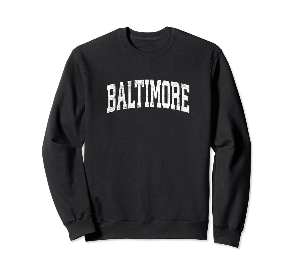 Baltimore Maryland Md Athletic Sweatshirt - Minimalist Print Men Women - T-Shirt, Sweatshirt, Hoodie