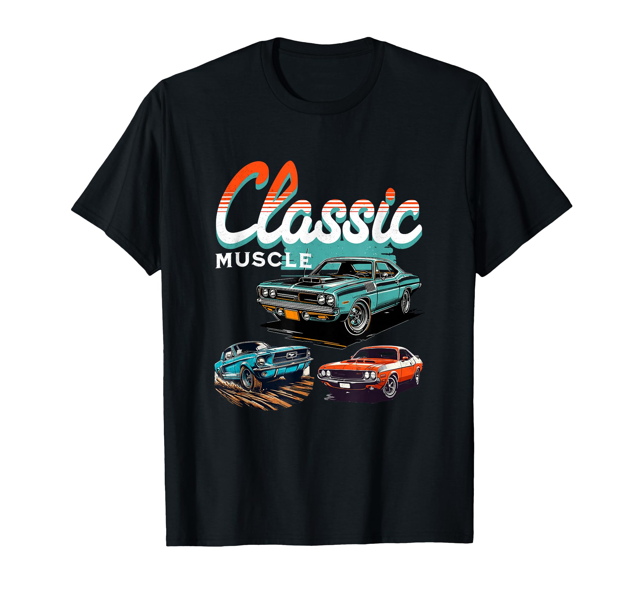 Muscle Cars American Car Guy T-Shirt - Custom Art Print Unisex - T-Shirt, Sweatshirt, Hoodie