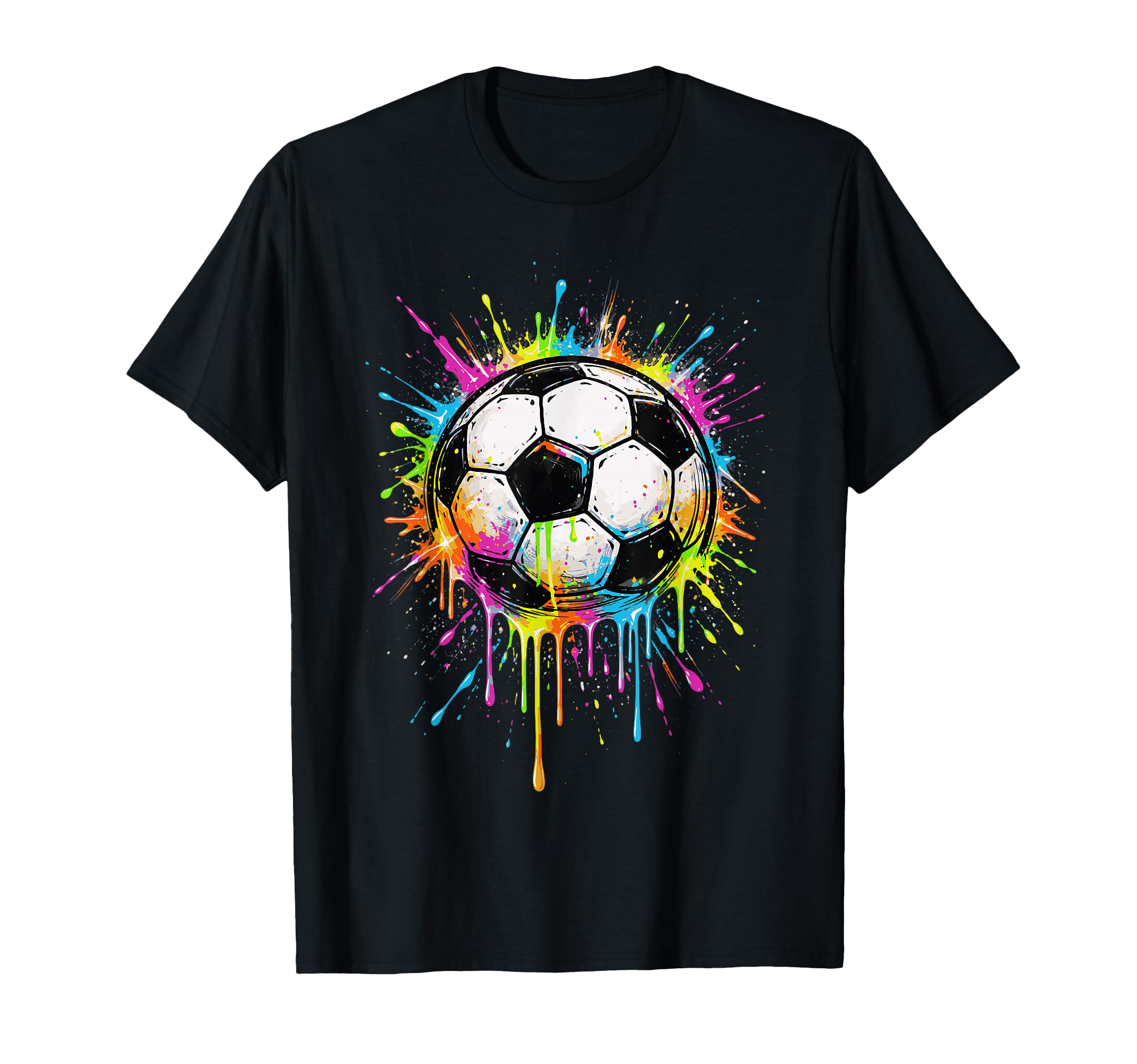 Soccer Ball Drip Colorful Melting Soccer T-Shirt - Graphic Print Unisex - T-Shirt, Sweatshirt, Hoodie