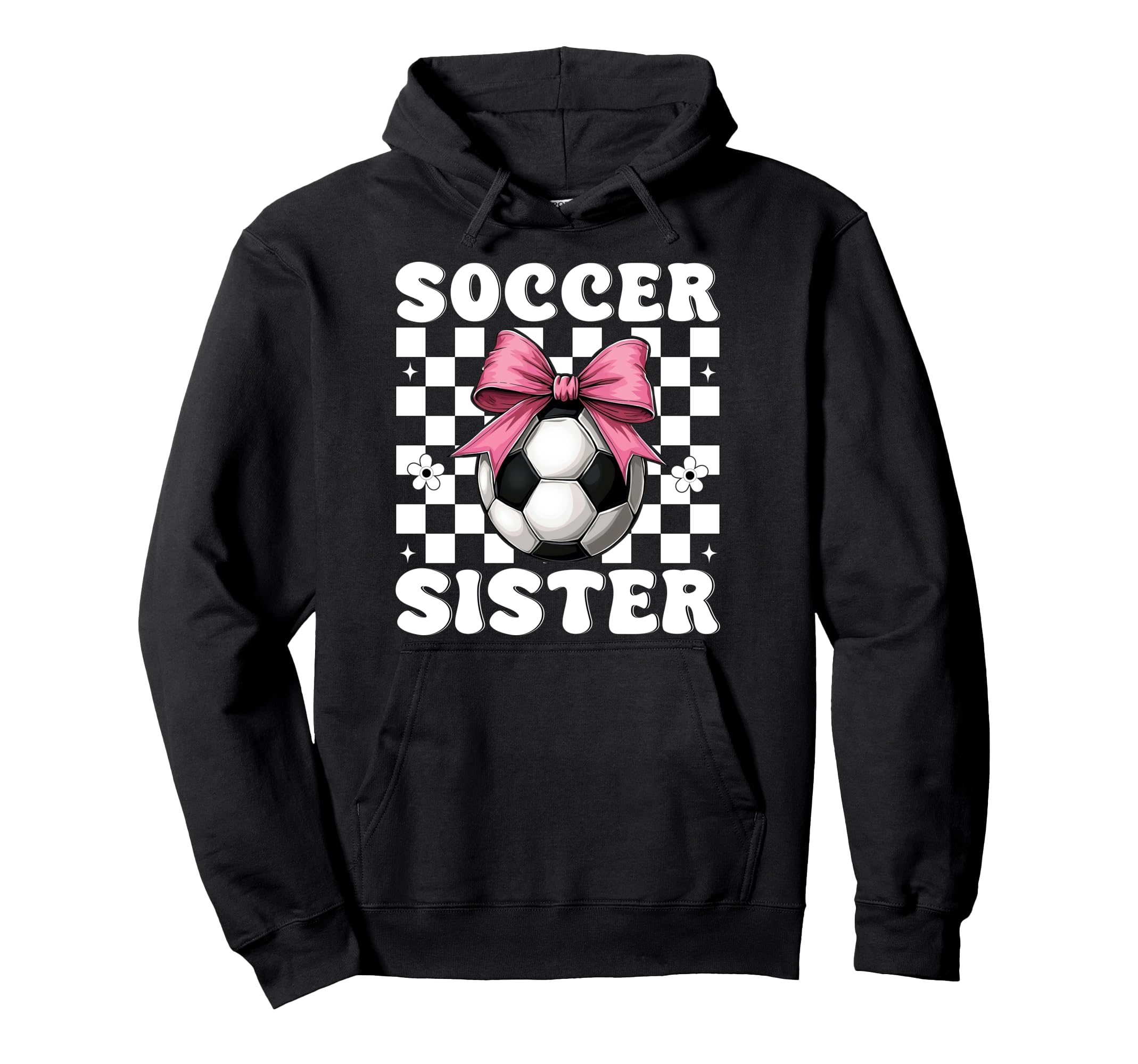 Soccer Sister Soccer Coquette Bow Hoodie - Novelty Apparel Unisex - T-Shirt, Sweatshirt, Hoodie