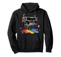 Rainbow Dripping Paint Boombox Oldschool 80S Hoodie - Graphic Print Unisex - T-Shirt, Sweatshirt, Hoodie