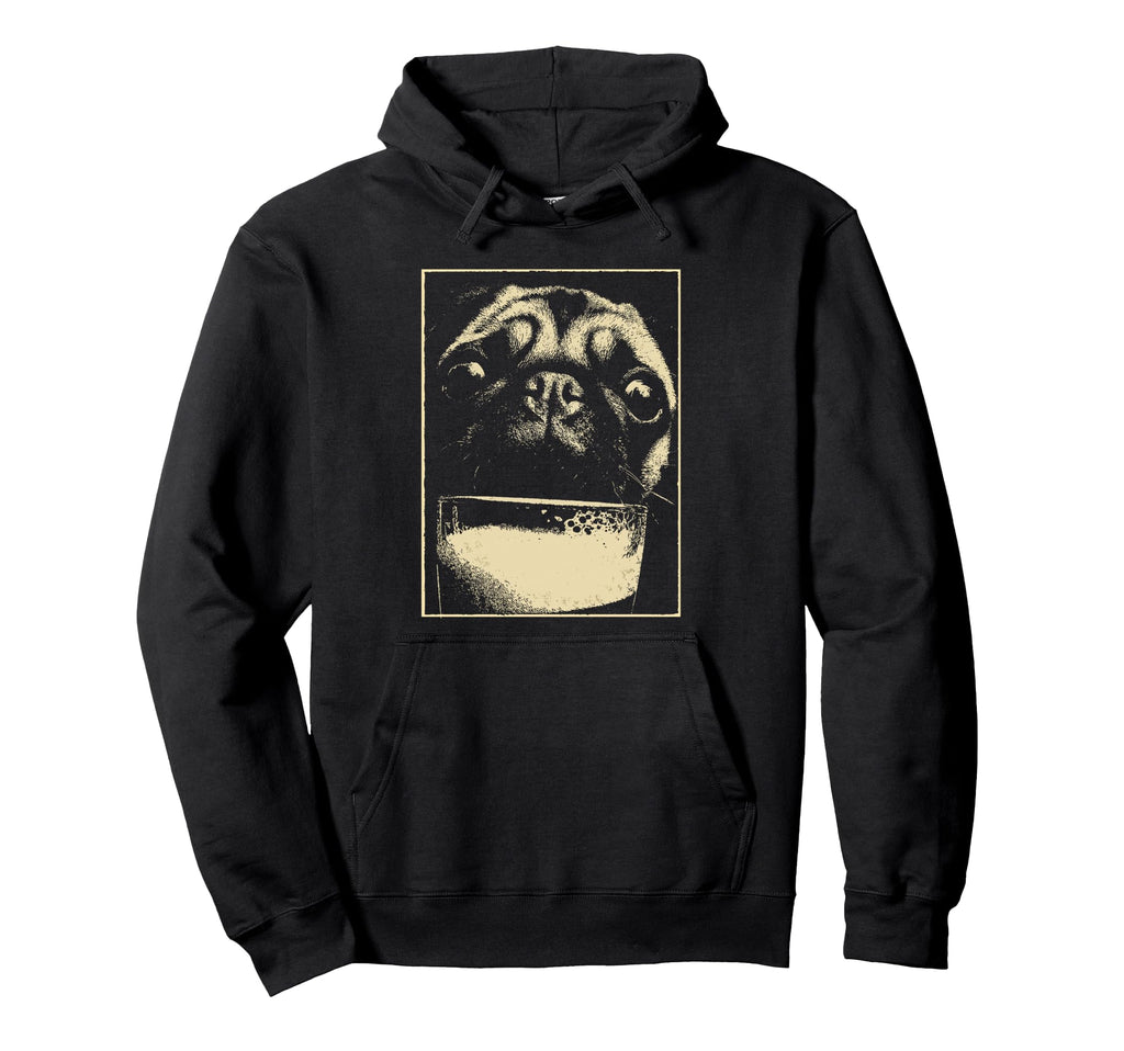 St Patricks Day Pug Beer Dog Drinking Hoodie - Minimalist Print for Adults - T-Shirt, Sweatshirt, Hoodie