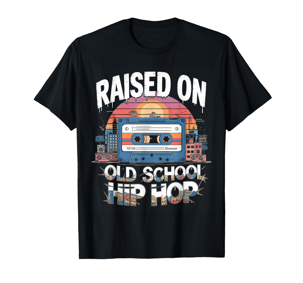 Raised Old School Hip Hop Cassette T-Shirt - Minimalist Print Men Women - T-Shirt, Sweatshirt, Hoodie