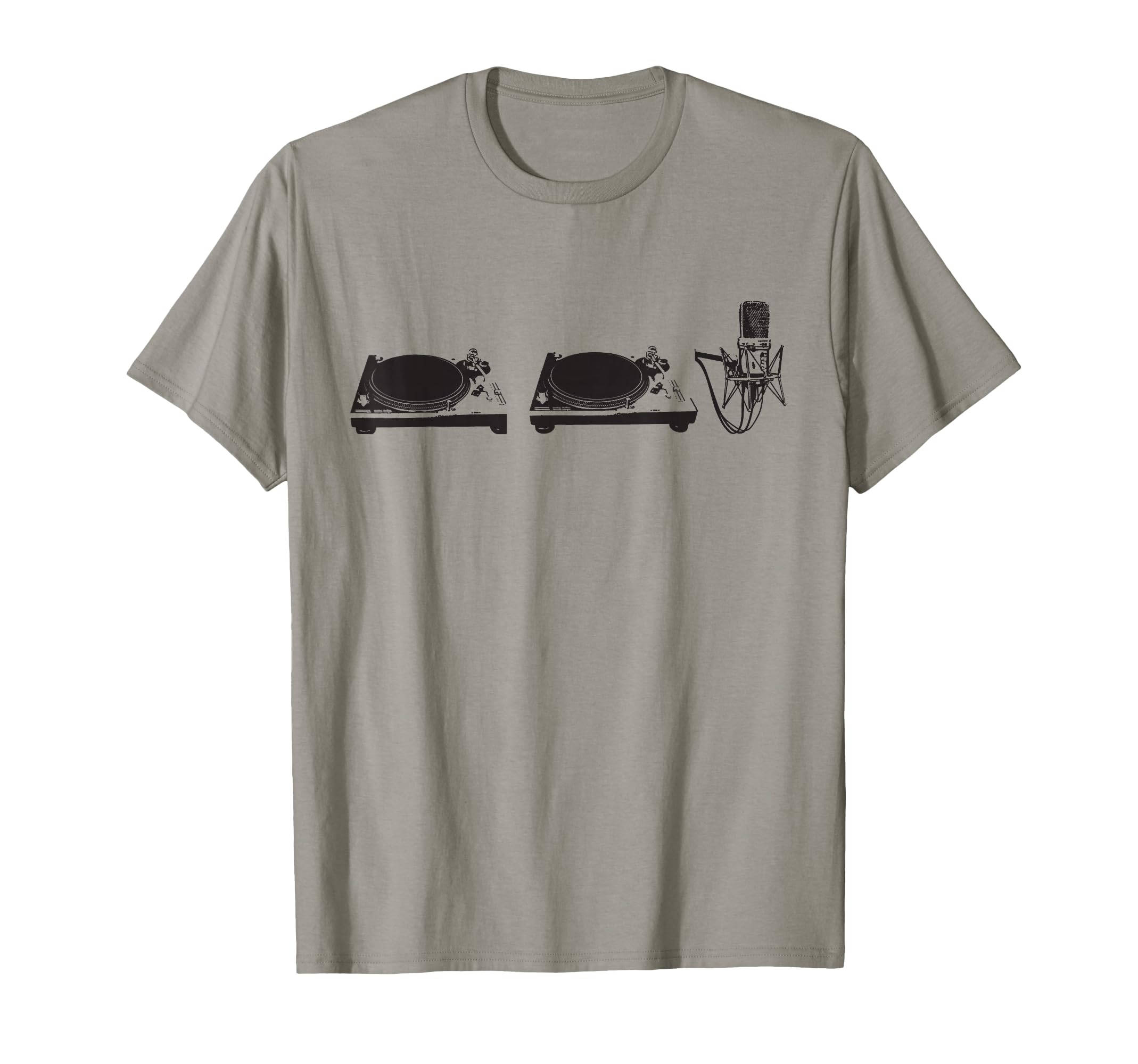 Two Turn Tables And Microphone Old T-Shirt - Casual Everyday Wear Unisex - T-Shirt, Sweatshirt, Hoodie