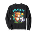 Kickin It Soccer Player Capybara Sweatshirt - Aesthetic Graphic for Adults - T-Shirt, Sweatshirt, Hoodie