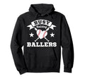 Busy Raising Ballers Baseball Heart Hoodie - Minimalist Print Men Women - T-Shirt, Sweatshirt, Hoodie