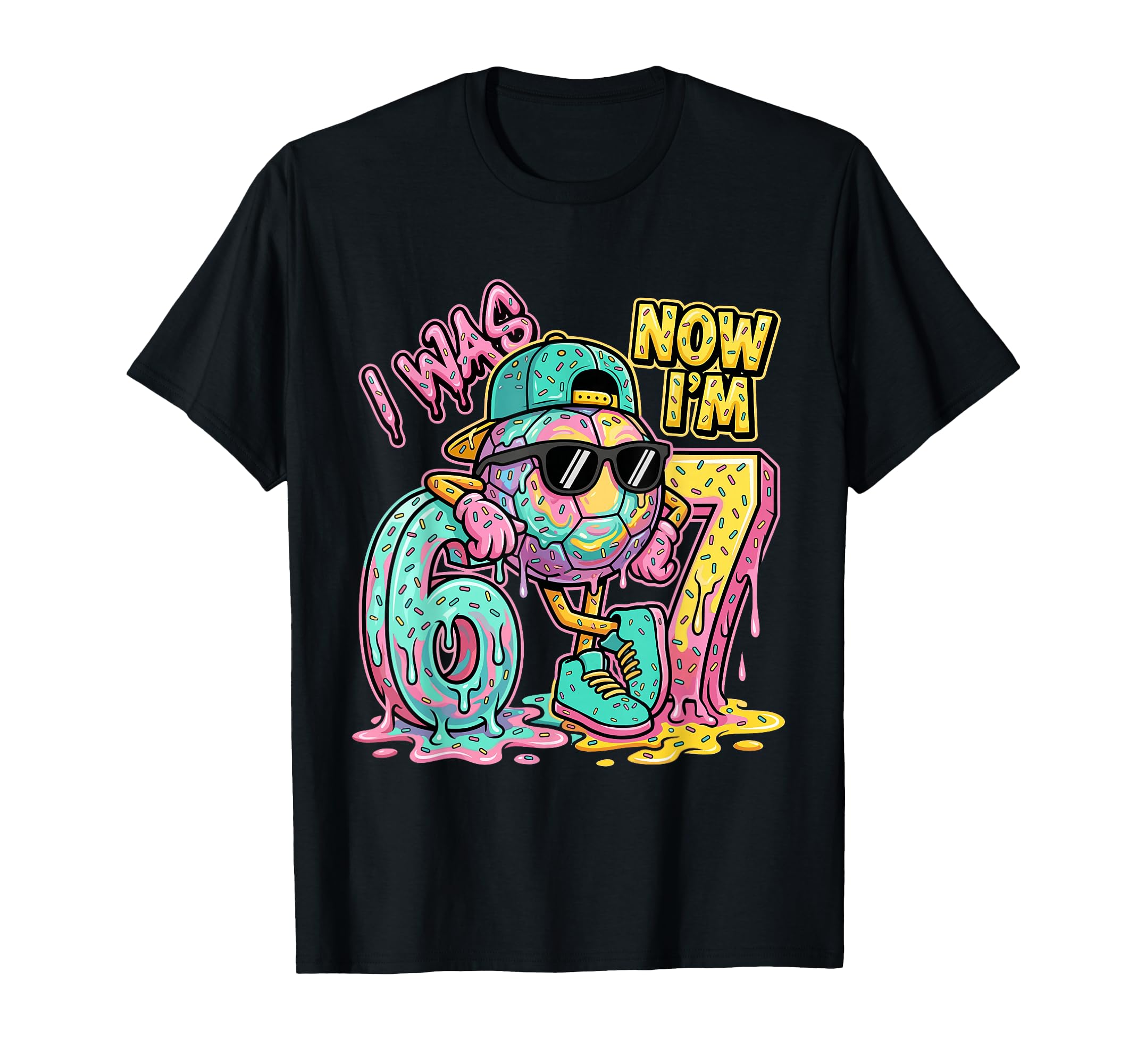 I Was 6 Now Im 7 Birthday Soccer Ball T-Shirt - Minimalist Print Unisex - T-Shirt, Sweatshirt, Hoodie