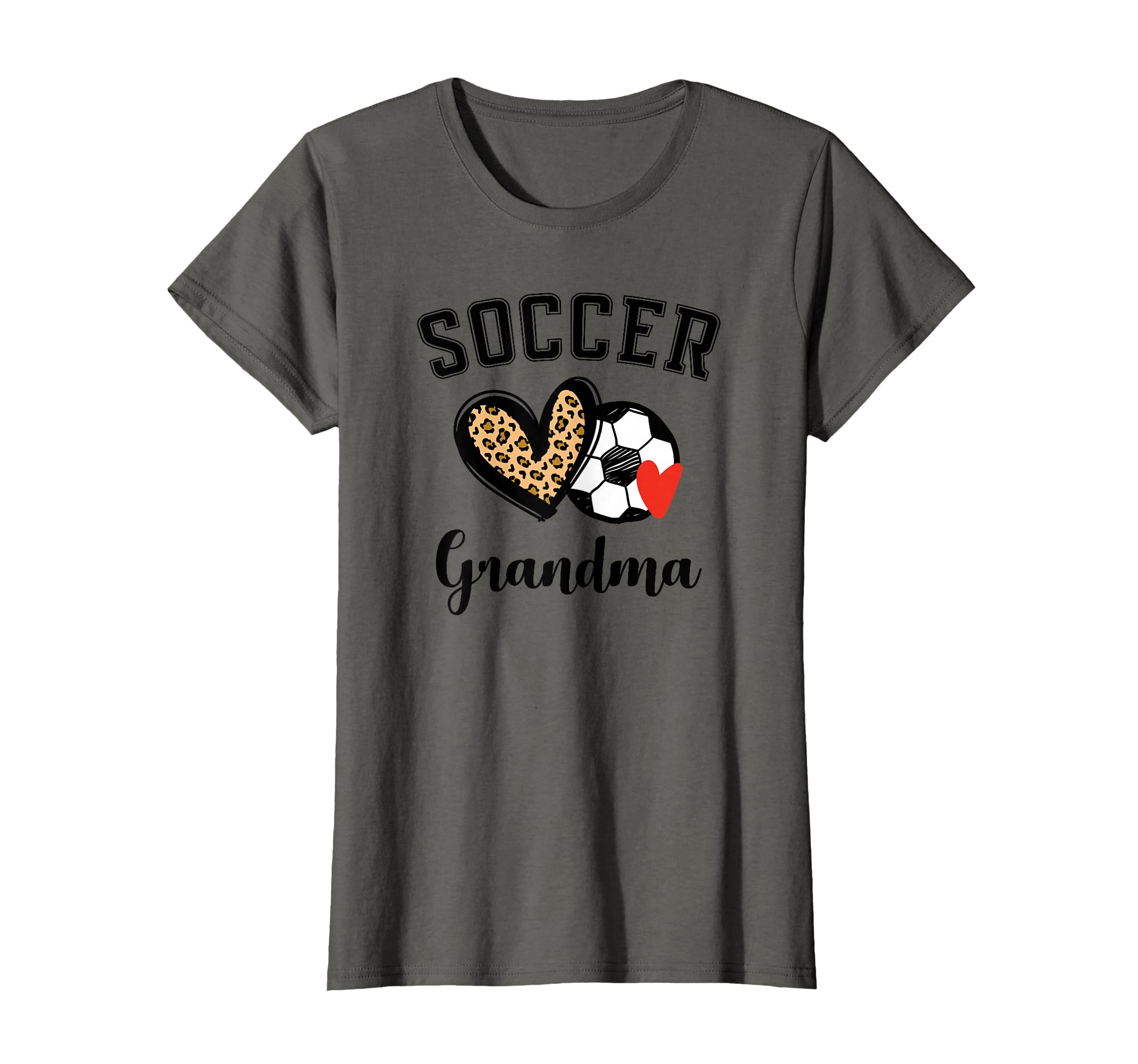 Soccer Grandma Leopard Heart Grandmother T-Shirt - Custom Art Print Unisex - T-Shirt, Sweatshirt, Hoodie
