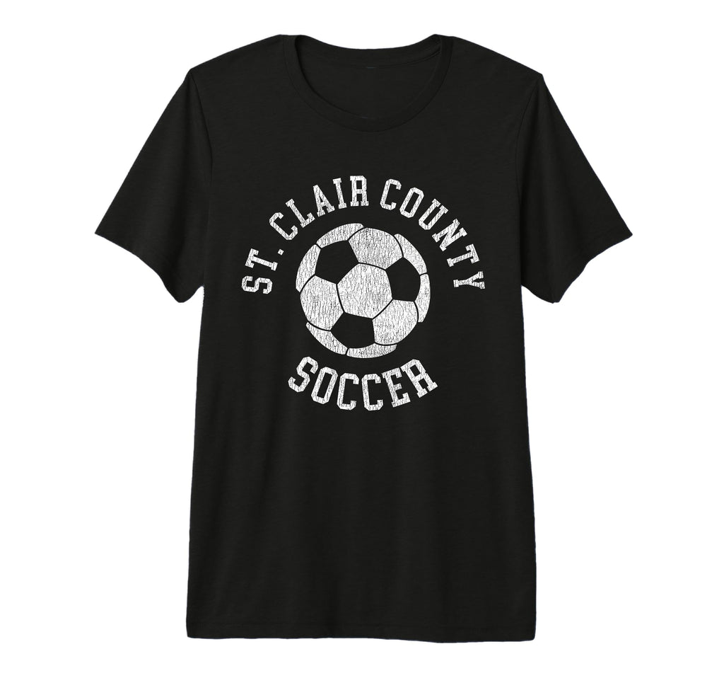 St Clair County Soccer Distressed 90S T-Shirt - Unique Graphic for Adults - T-Shirt, Sweatshirt, Hoodie