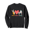 Peace Love Derby 70S 80S Roller Sweatshirt - Minimalist Print Men Women - T-Shirt, Sweatshirt, Hoodie