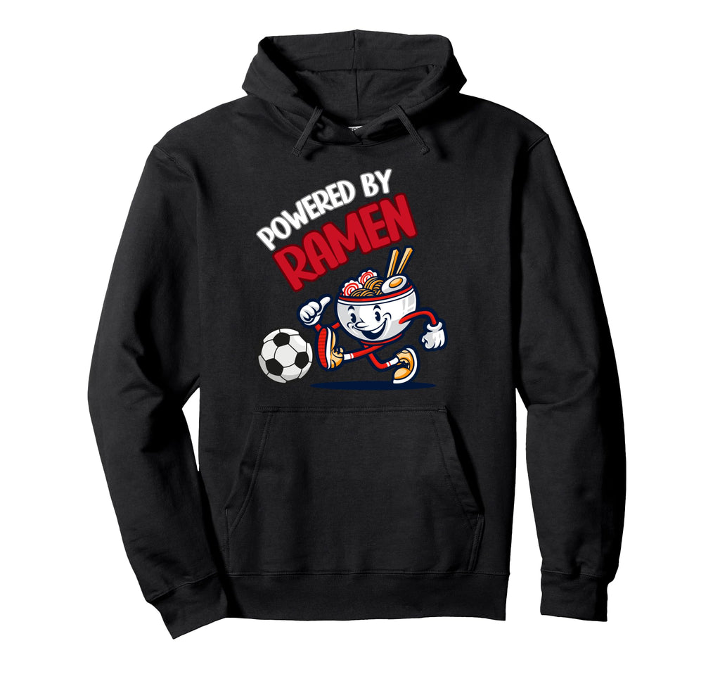 Powered Ramen Funny Ramen Bowl Kicking Hoodie - Novelty Apparel Men Women - T-Shirt, Sweatshirt, Hoodie