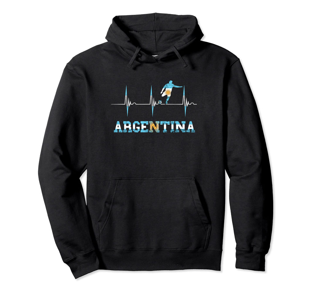 Argentina Soccer Team Heartbeat Hoodie - Casual Everyday Wear for Adults - T-Shirt, Sweatshirt, Hoodie