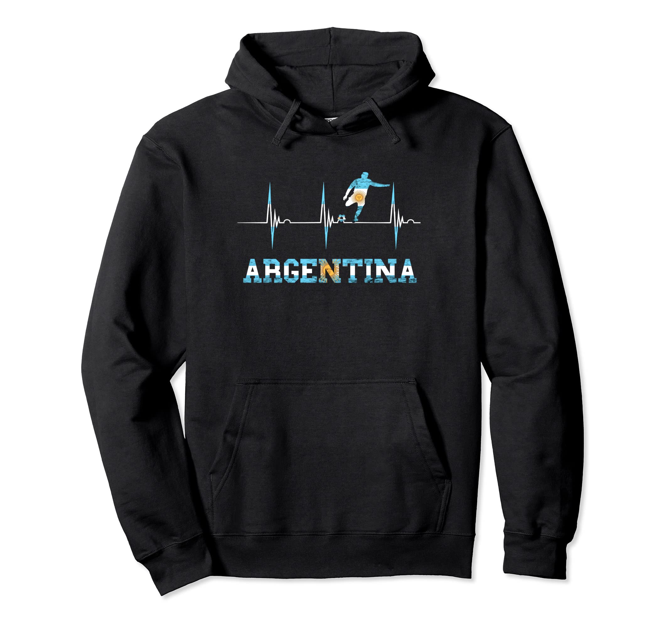 Argentina Soccer Team Heartbeat Hoodie - Casual Everyday Wear for Adults - T-Shirt, Sweatshirt, Hoodie
