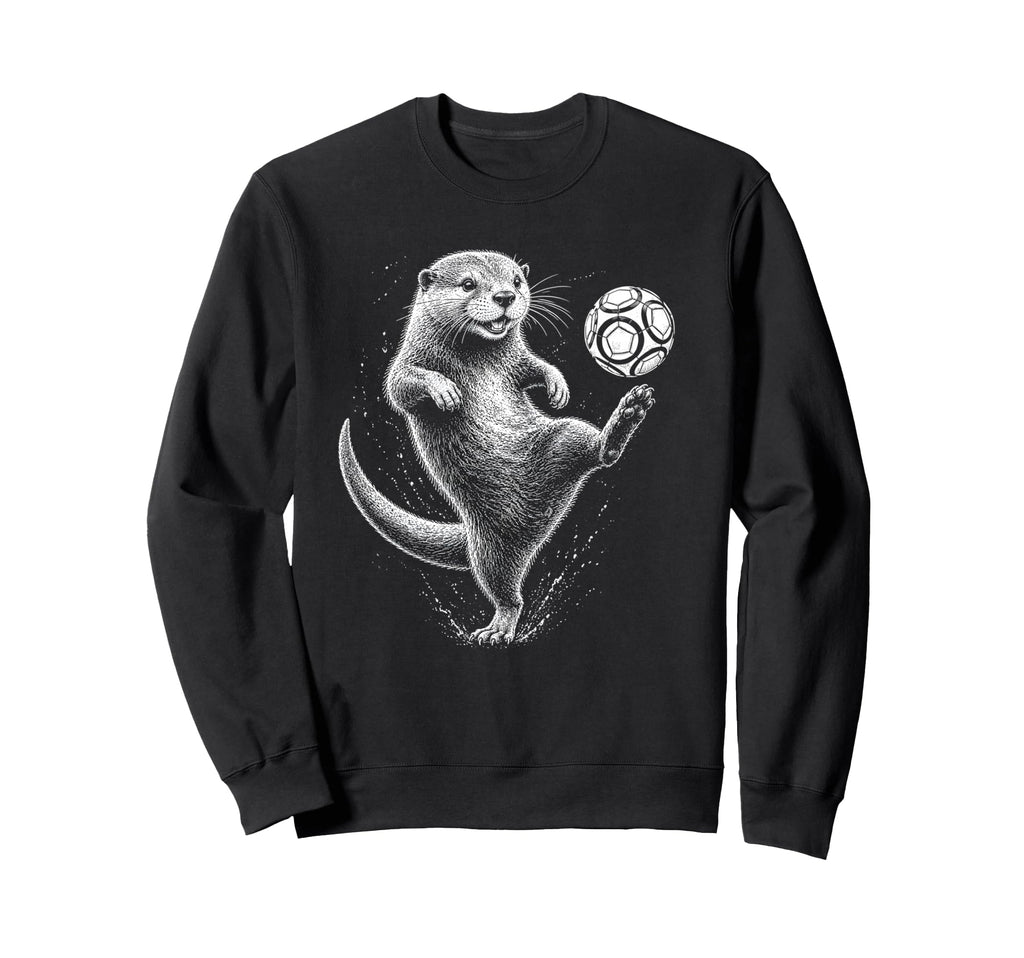Funny Otter Juggling Soccer Ball Sweatshirt - Unique Graphic for Adults - T-Shirt, Sweatshirt, Hoodie