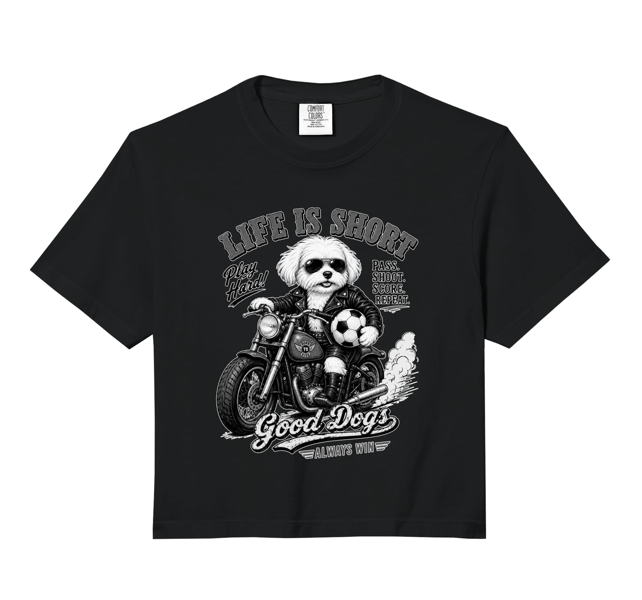 Maltese Motorbike Love Footbal Sweatshirt - Aesthetic Graphic for Adults - T-Shirt, Sweatshirt, Hoodie