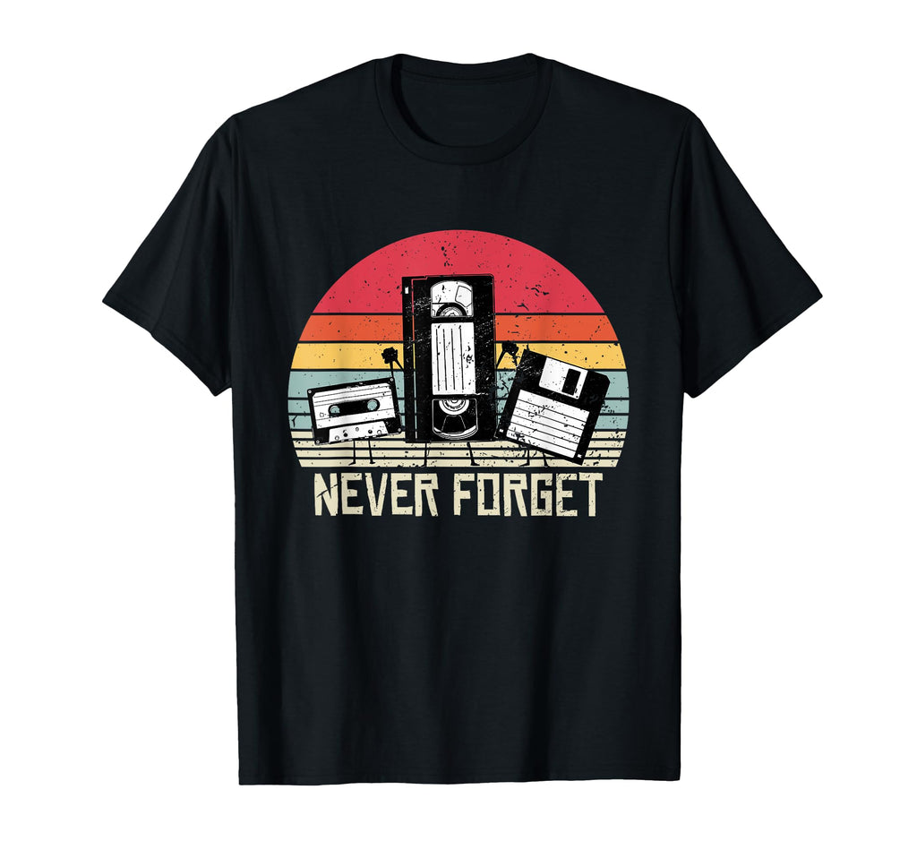 Funny Never Forget Floppy Disc Vhs Tape T-Shirt - Unique Graphic Unisex - T-Shirt, Sweatshirt, Hoodie