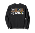 Mama Both Leopard Soccer Volleyball Mom Sweatshirt - Graphic Print Unisex - T-Shirt, Sweatshirt, Hoodie