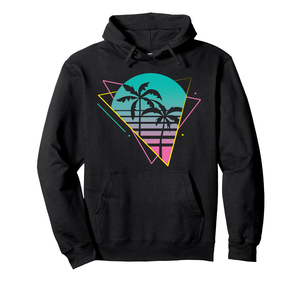 Vaporwave 80S 90S Retrowave Palm Trees Hoodie - Unique Graphic for Adults - T-Shirt, Sweatshirt, Hoodie