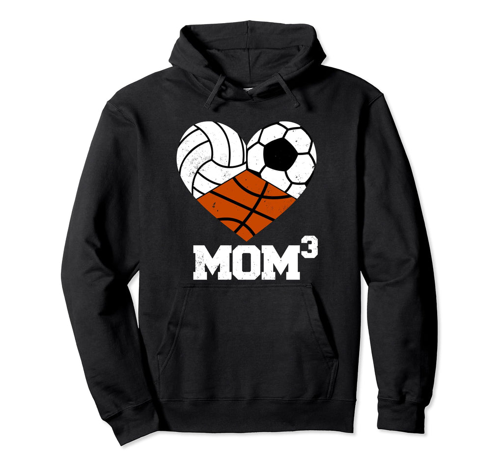 Mom Cubed Mom3 Mom Three Volleyball Hoodie - Unique Graphic Men Women - T-Shirt, Sweatshirt, Hoodie