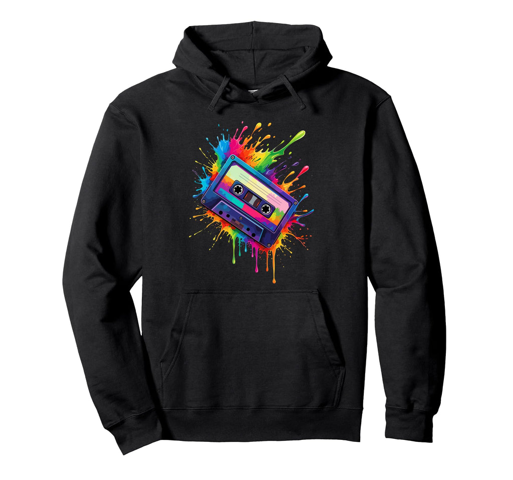 Splash Art Cassette Tape Hoodie - Casual Everyday Wear Men Women - T-Shirt, Sweatshirt, Hoodie