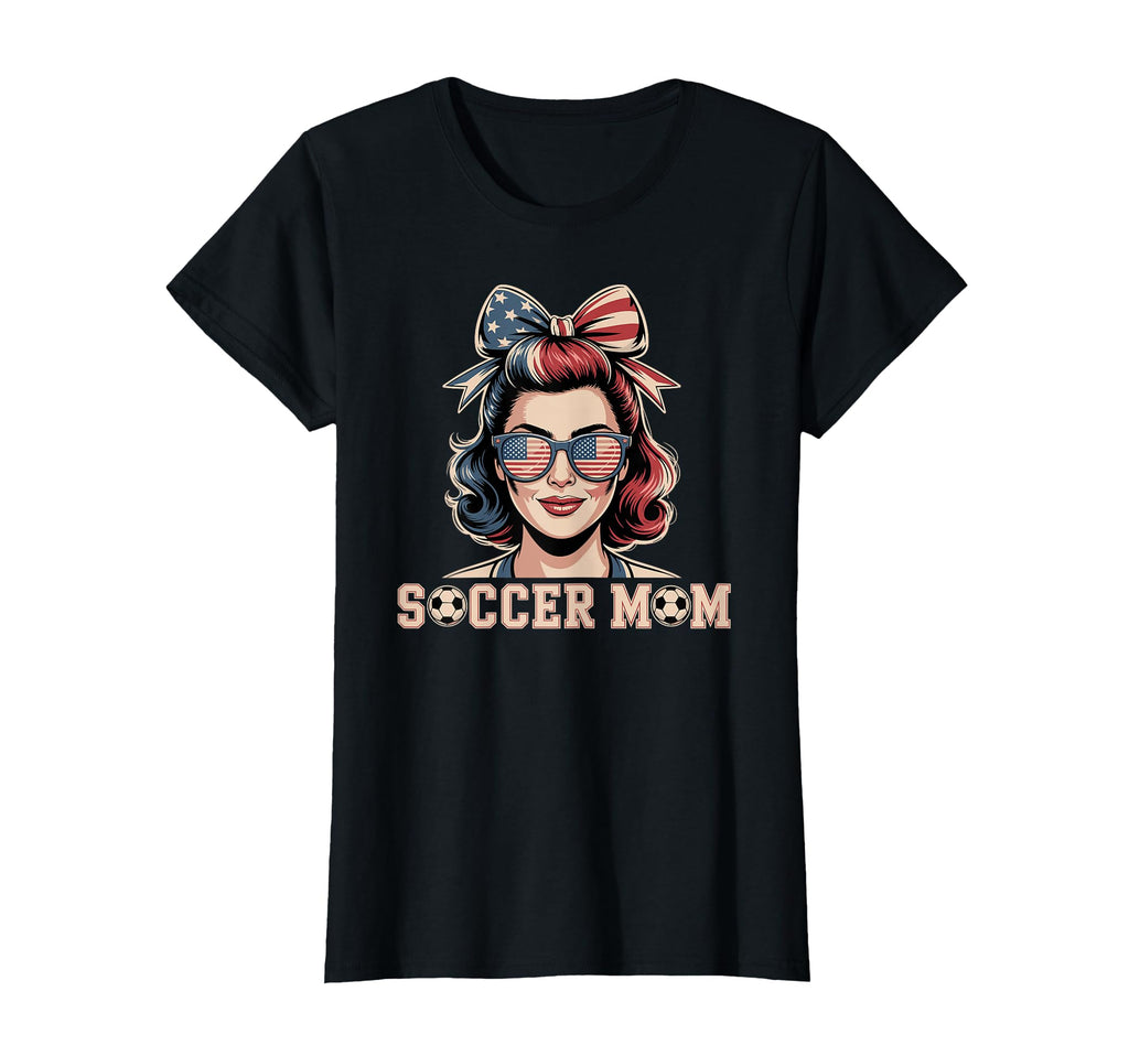 Patriotic Soccer Mom American Flag T-Shirt - Unique Graphic Unisex - T-Shirt, Sweatshirt, Hoodie