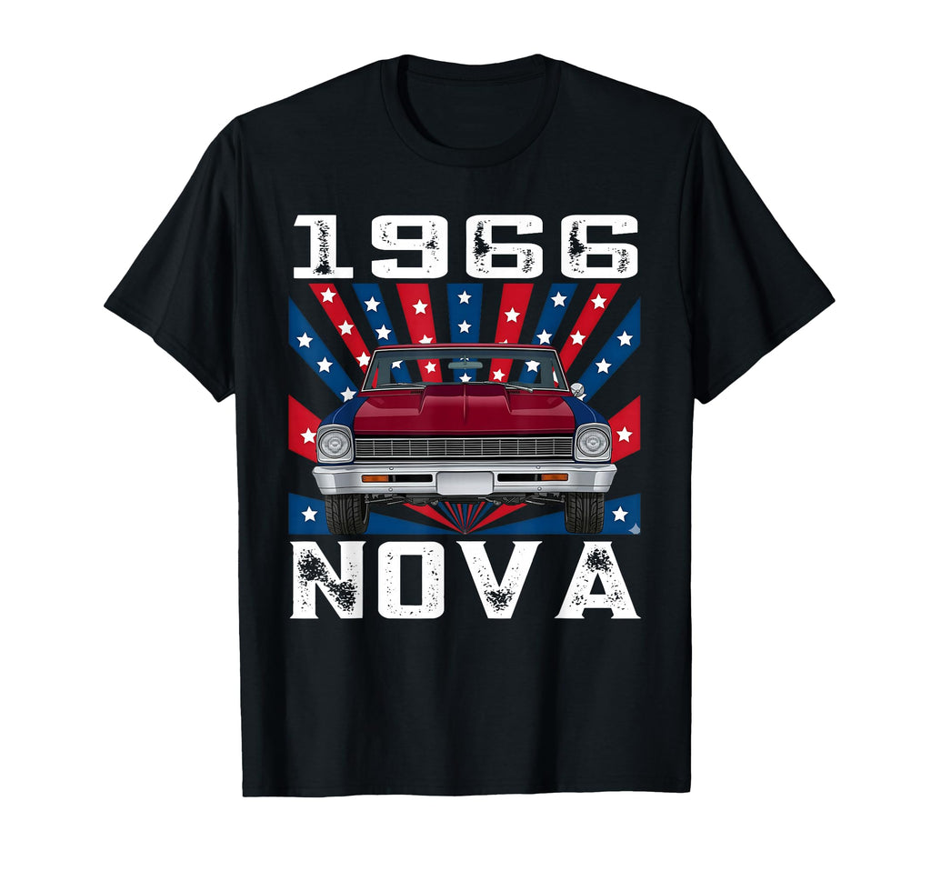 1966 66 Nova Silhouette Muscle Car T-Shirt - Fun Novelty Design for Adults - T-Shirt, Sweatshirt, Hoodie