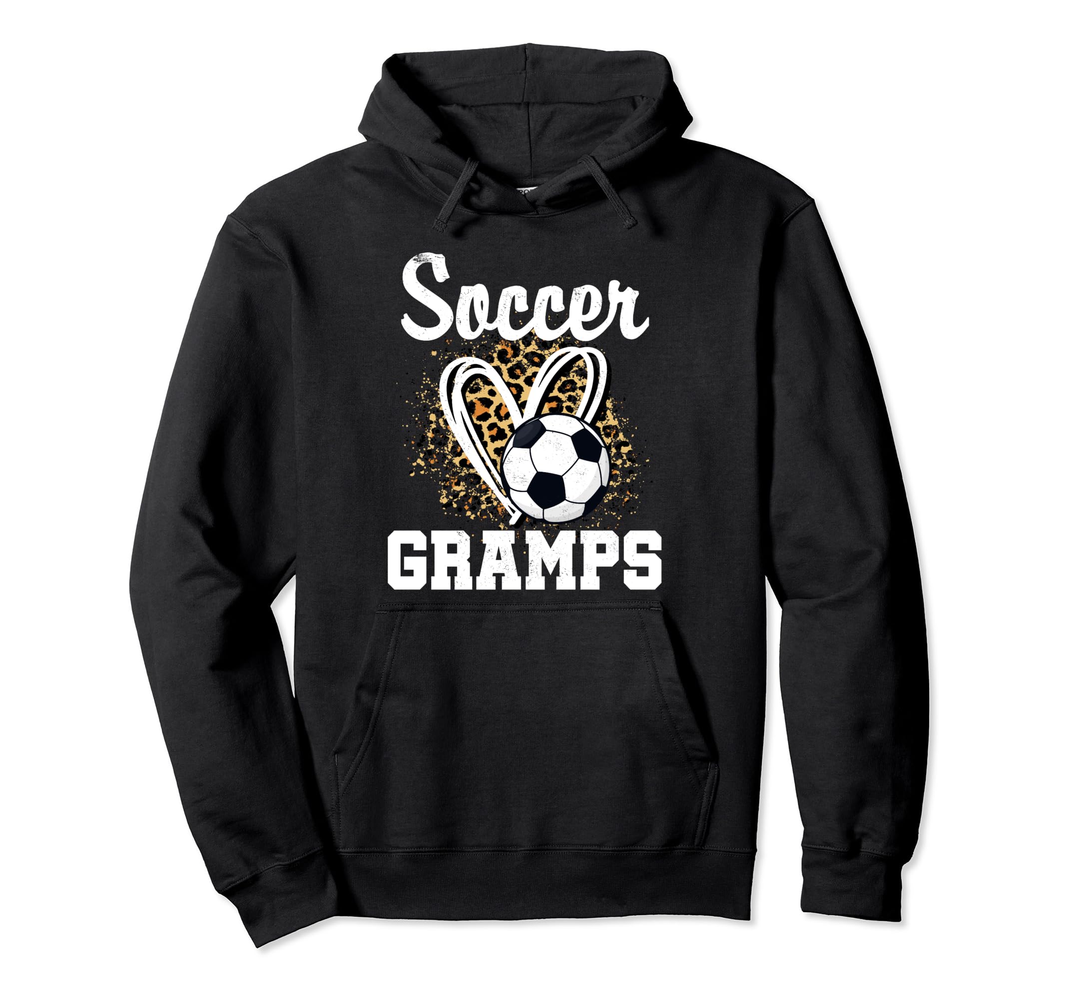 Soccer Gramps Leopard Heart Matching Hoodie - Fun Novelty Design Men Women - T-Shirt, Sweatshirt, Hoodie