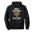 Busy Raising Ballers Softball Hoodie - Novelty Apparel for Adults - T-Shirt, Sweatshirt, Hoodie
