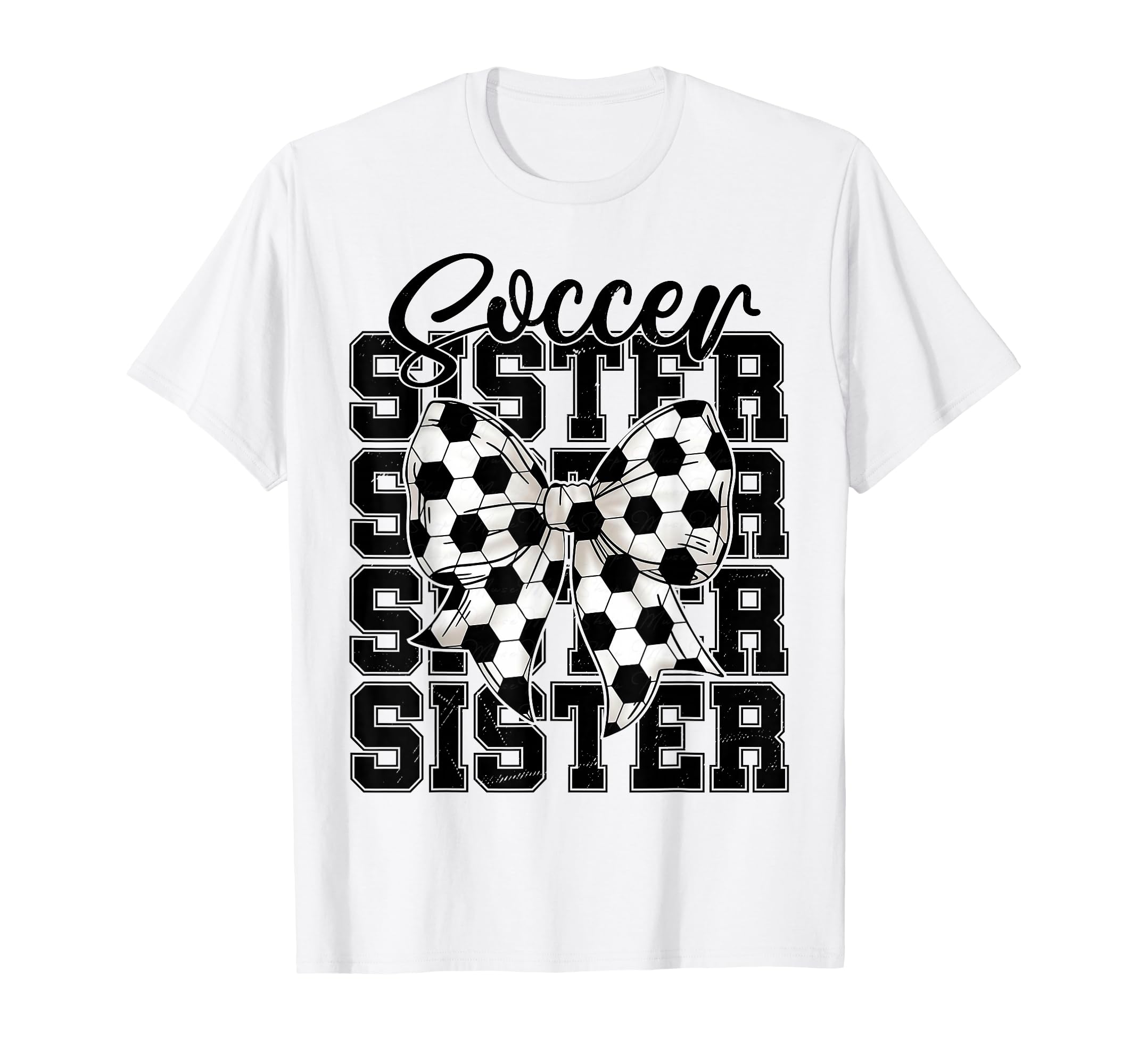 Soccer Sister Coquette Bow Soccer T-Shirt - Unique Graphic for Adults - T-Shirt, Sweatshirt, Hoodie