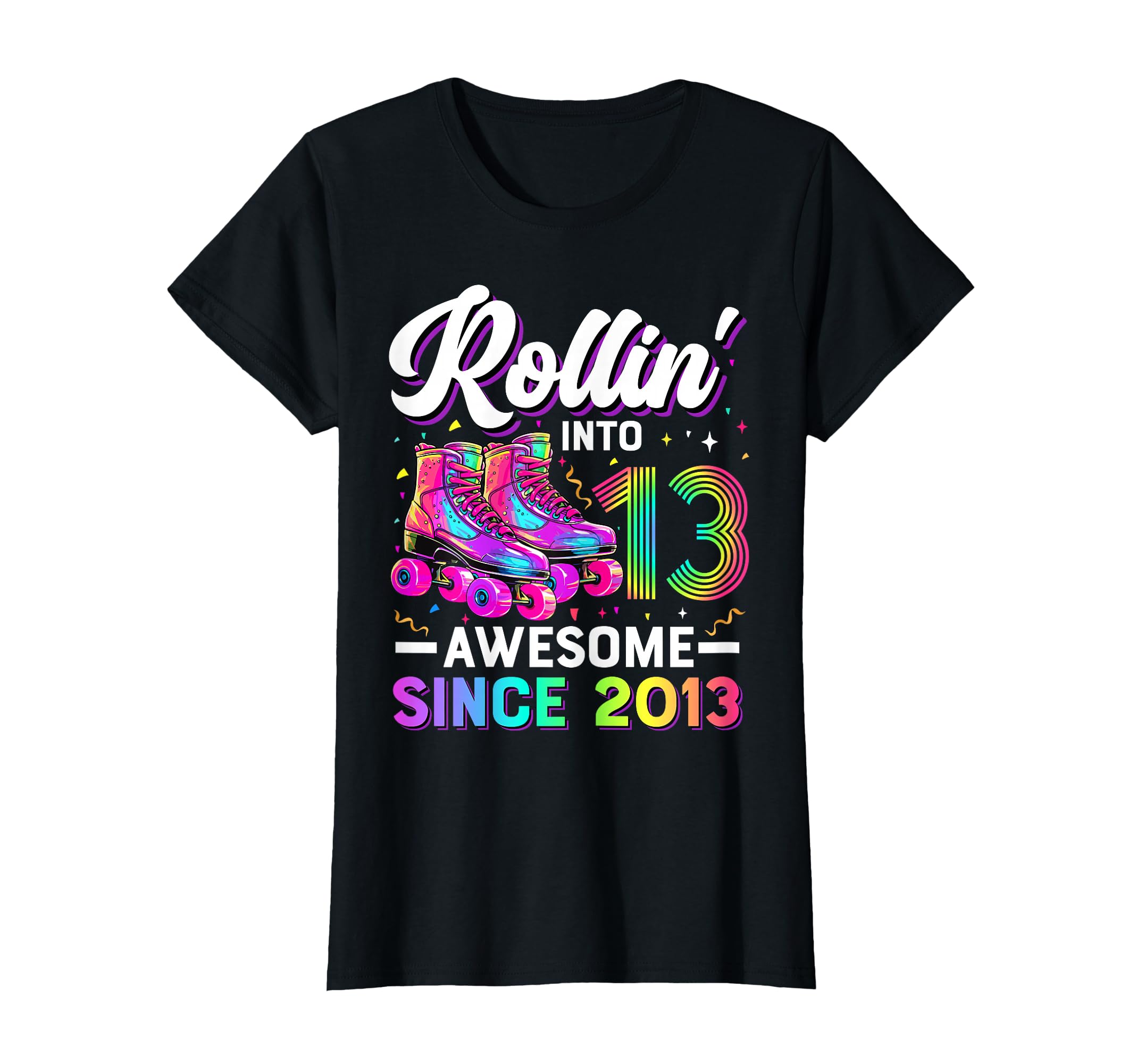 13Th Birthday 13 Year Old Roller Skate T-Shirt - Aesthetic Graphic Unisex - T-Shirt, Sweatshirt, Hoodie
