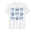 Soccer Toile De Jouy Blue Bow Soccer Mom T-Shirt - Minimalist Print Unisex - T-Shirt, Sweatshirt, Hoodie