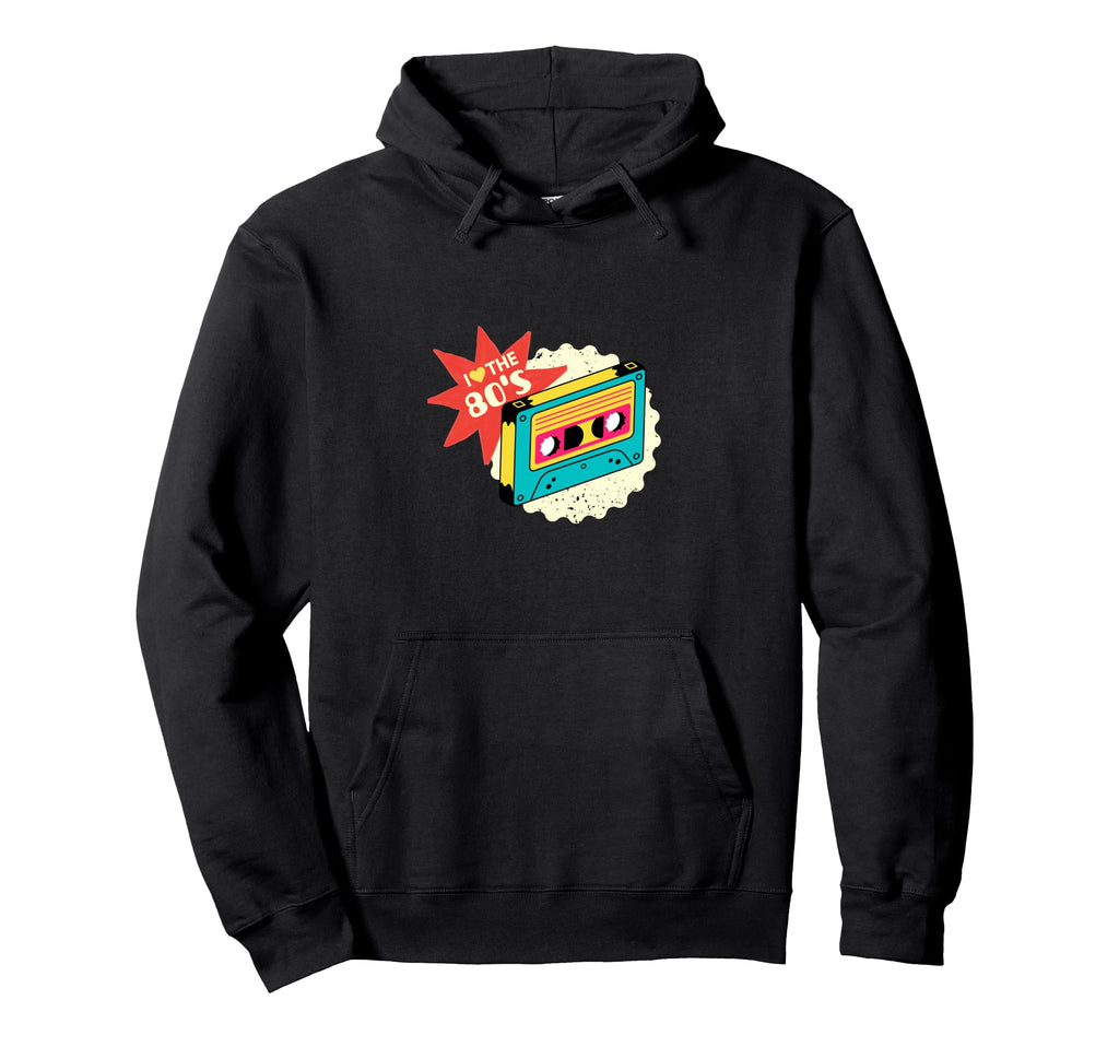I Love 80S Funny Cassette Tape Eighties Hoodie - Graphic Print Men Women - T-Shirt, Sweatshirt, Hoodie