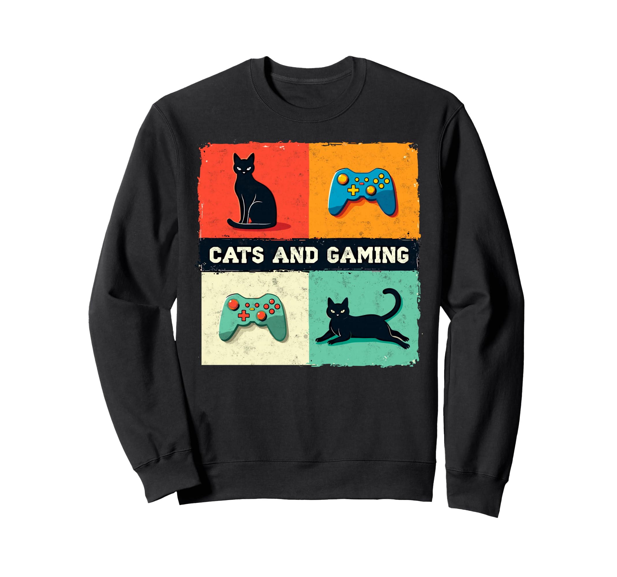 Games Gamer Cats And Gaming Cat Sweatshirt - Novelty Apparel for Adults - T-Shirt, Sweatshirt, Hoodie