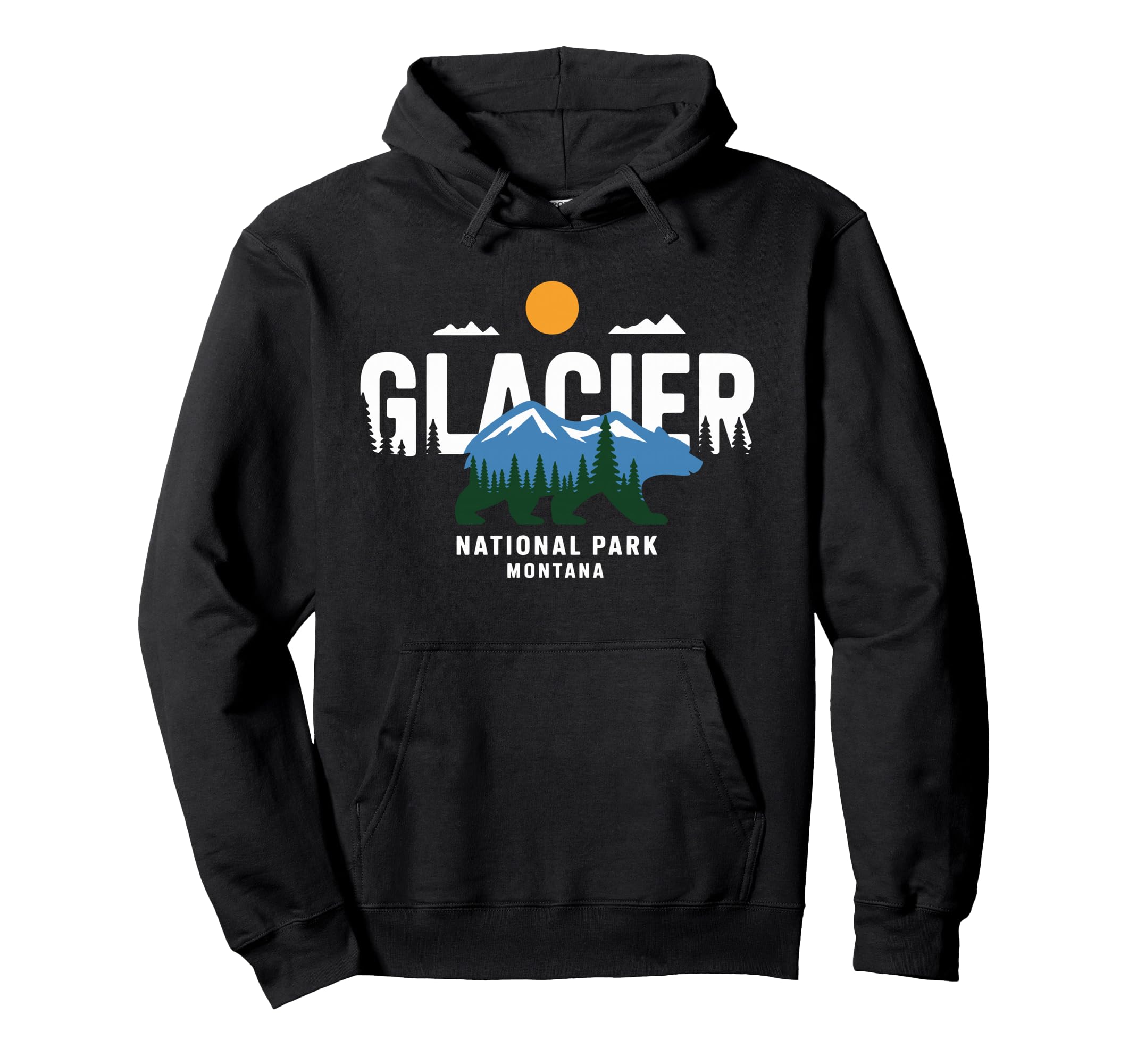 Glacier National Park Montana Usa Hoodie - Custom Art Print for Adults - T-Shirt, Sweatshirt, Hoodie