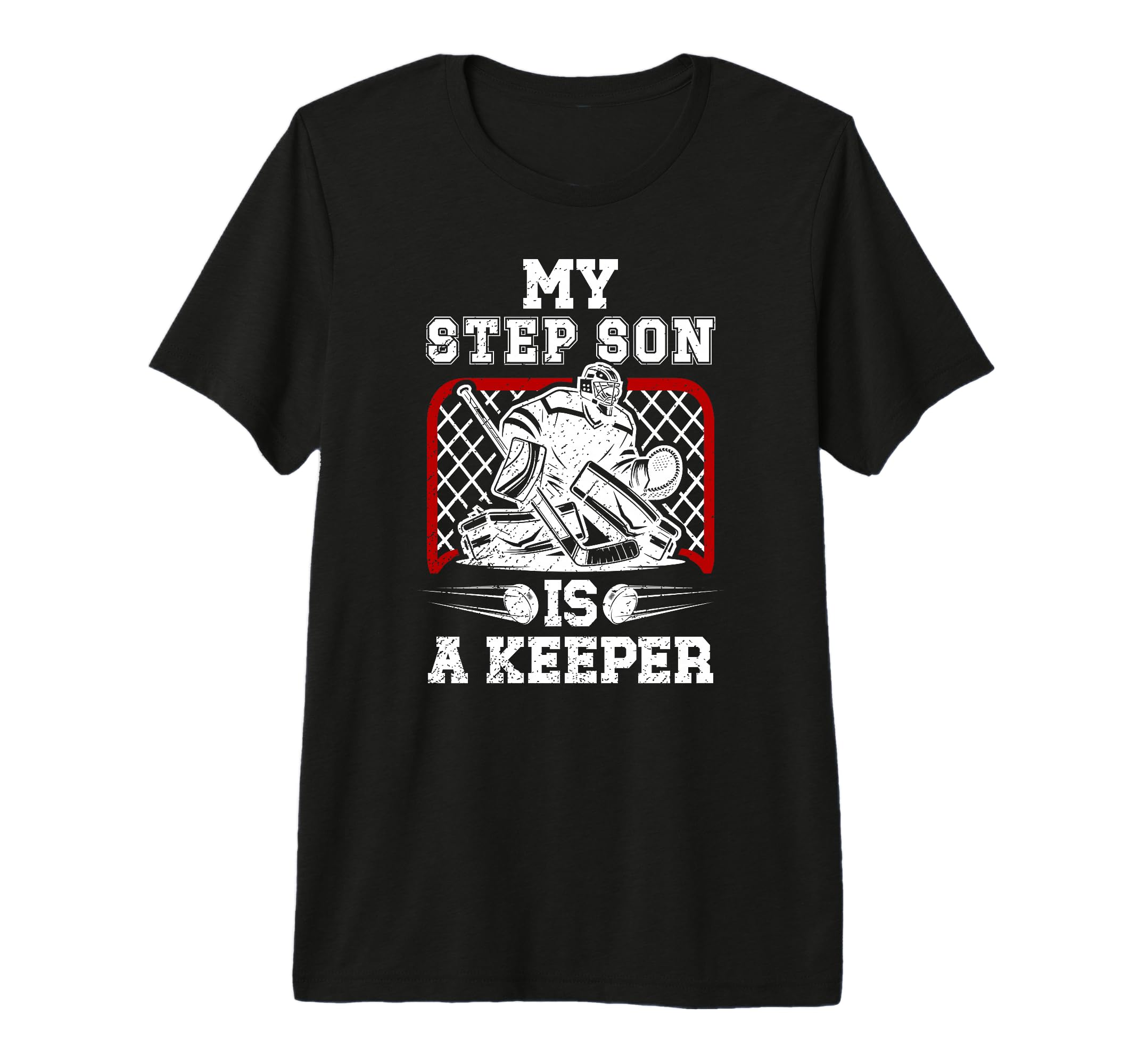 Mens Hockey Keeper Step Dad Hockey T-Shirt - Aesthetic Graphic Men Women - T-Shirt, Sweatshirt, Hoodie
