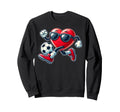 Heart Playing Soccer Football Sweatshirt - Streetwear Style for Adults - T-Shirt, Sweatshirt, Hoodie