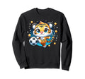 Soccer Player Tiger Cub Kicking Sweatshirt - Graphic Print for Adults - T-Shirt, Sweatshirt, Hoodie