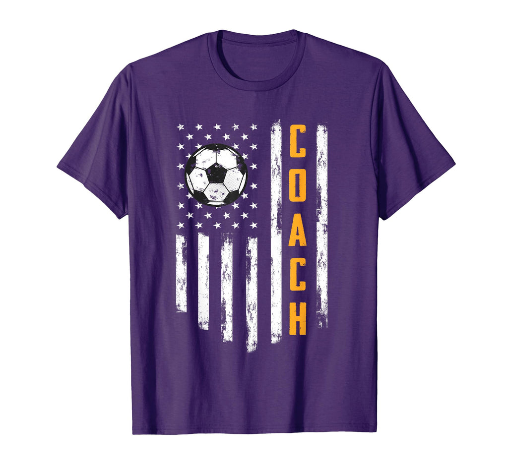 Soccer Coach American Flag Funny T-Shirt - Unique Graphic Men Women - T-Shirt, Sweatshirt, Hoodie