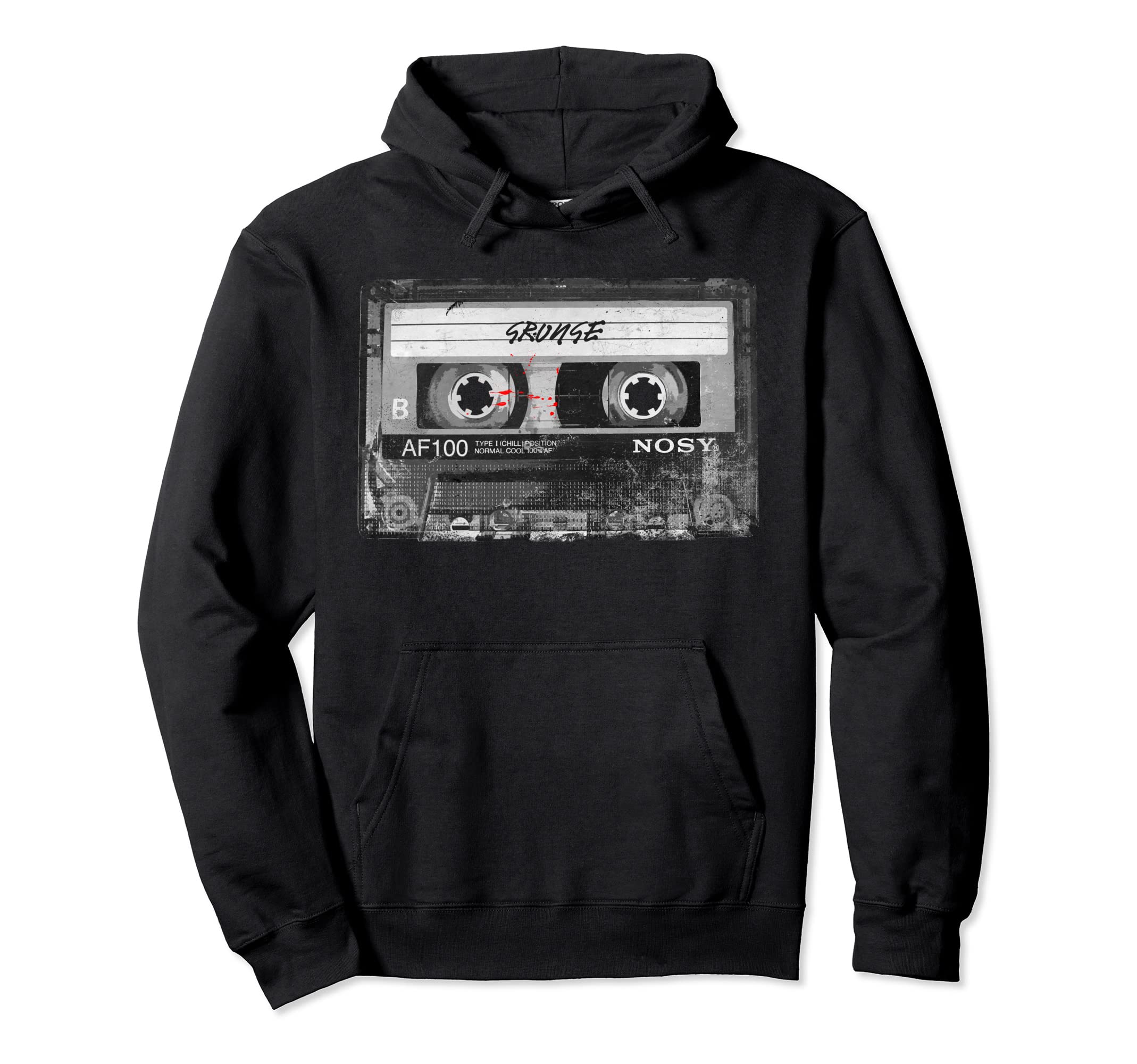 Grunge Cassette Tape Hoodie - Aesthetic Graphic Unisex - T-Shirt, Sweatshirt, Hoodie