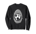 Soccer Fingerprint Soccer Football Sweatshirt - Minimalist Print Men Women - T-Shirt, Sweatshirt, Hoodie
