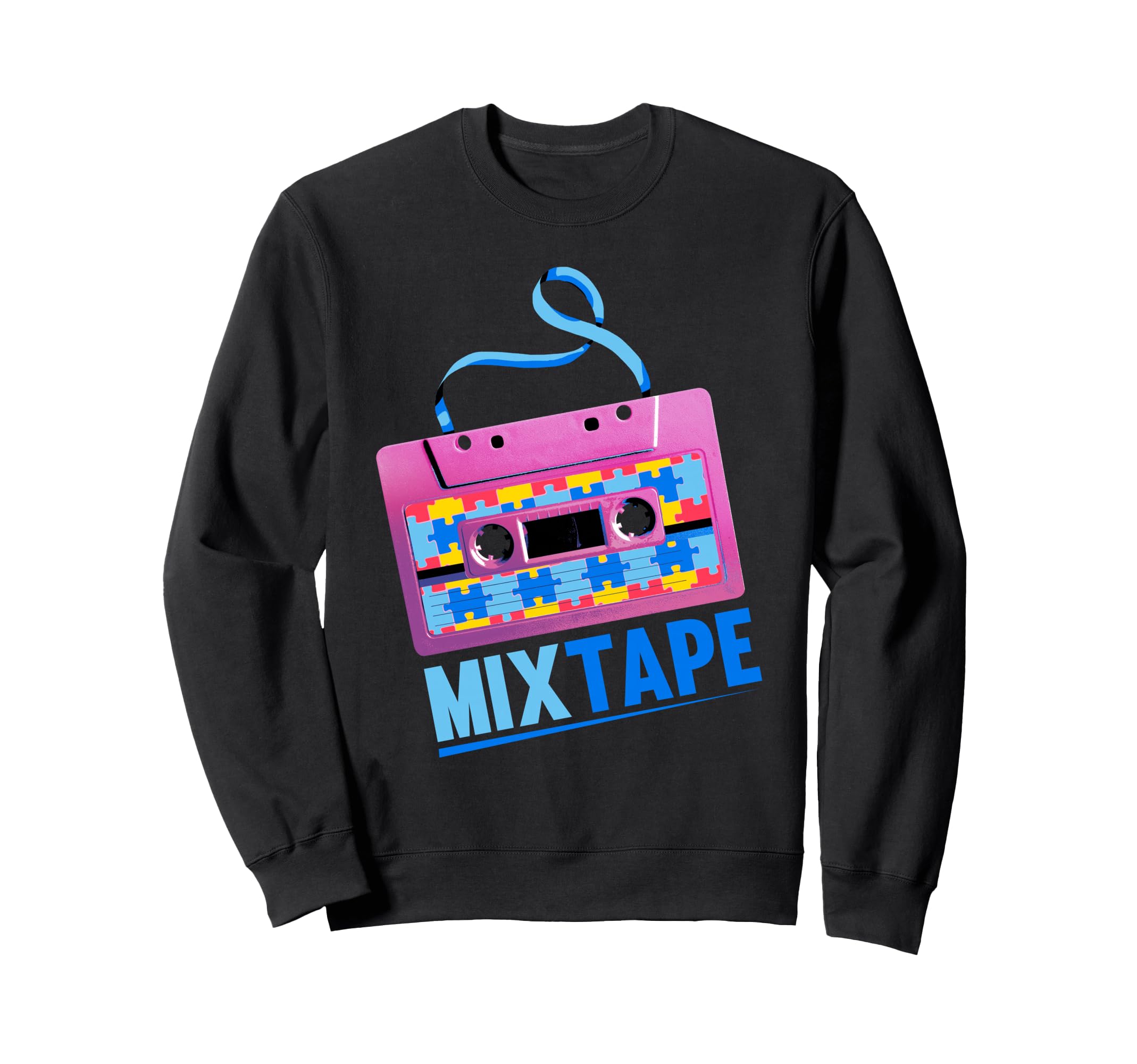 Autism Warrior Cassette Mixtape Sweatshirt - Aesthetic Graphic Men Women - T-Shirt, Sweatshirt, Hoodie