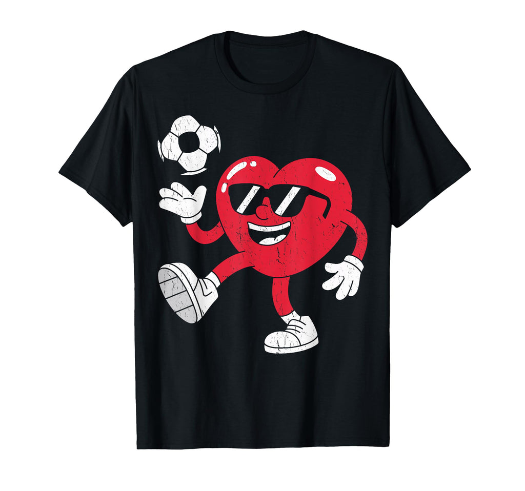 Valentines Day Soccer Heart And T-Shirt - Trendy Graphic Men Women - T-Shirt, Sweatshirt, Hoodie